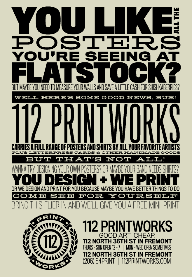 112 PrintWorks flier