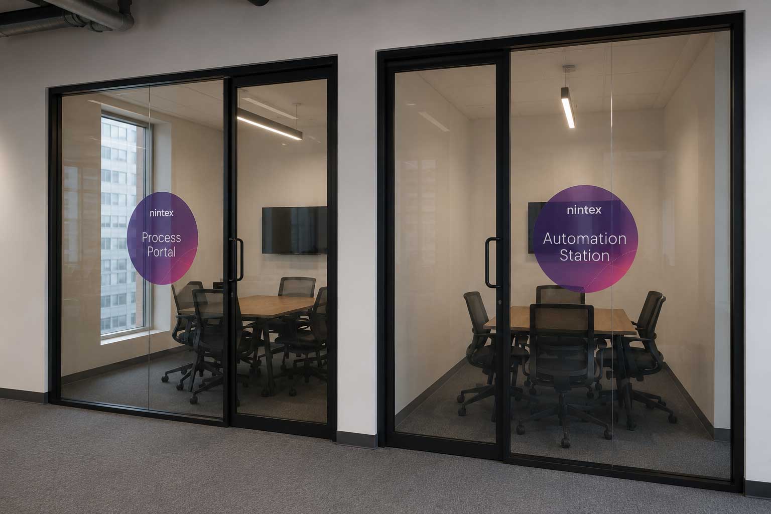 Nintex branded conference rooms — Process Portal and Automation Station